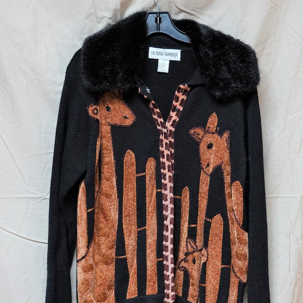 Black Zippered Giraffe Sweater